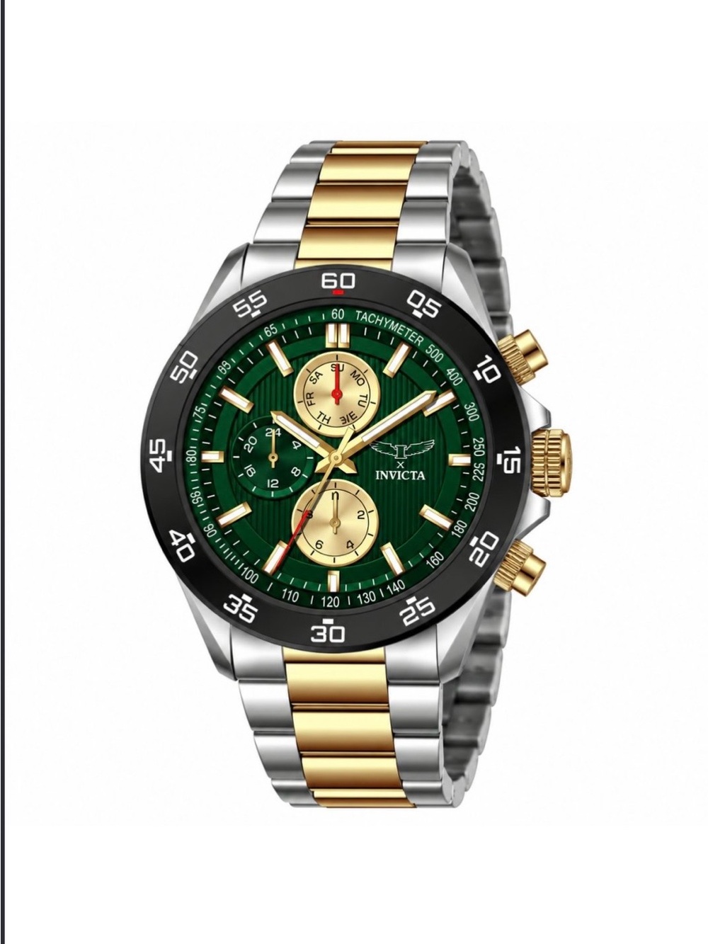 Invicta S1 Rally Men's
Watch - 43mm, Silver, Gold Green Dial Black Bezel new